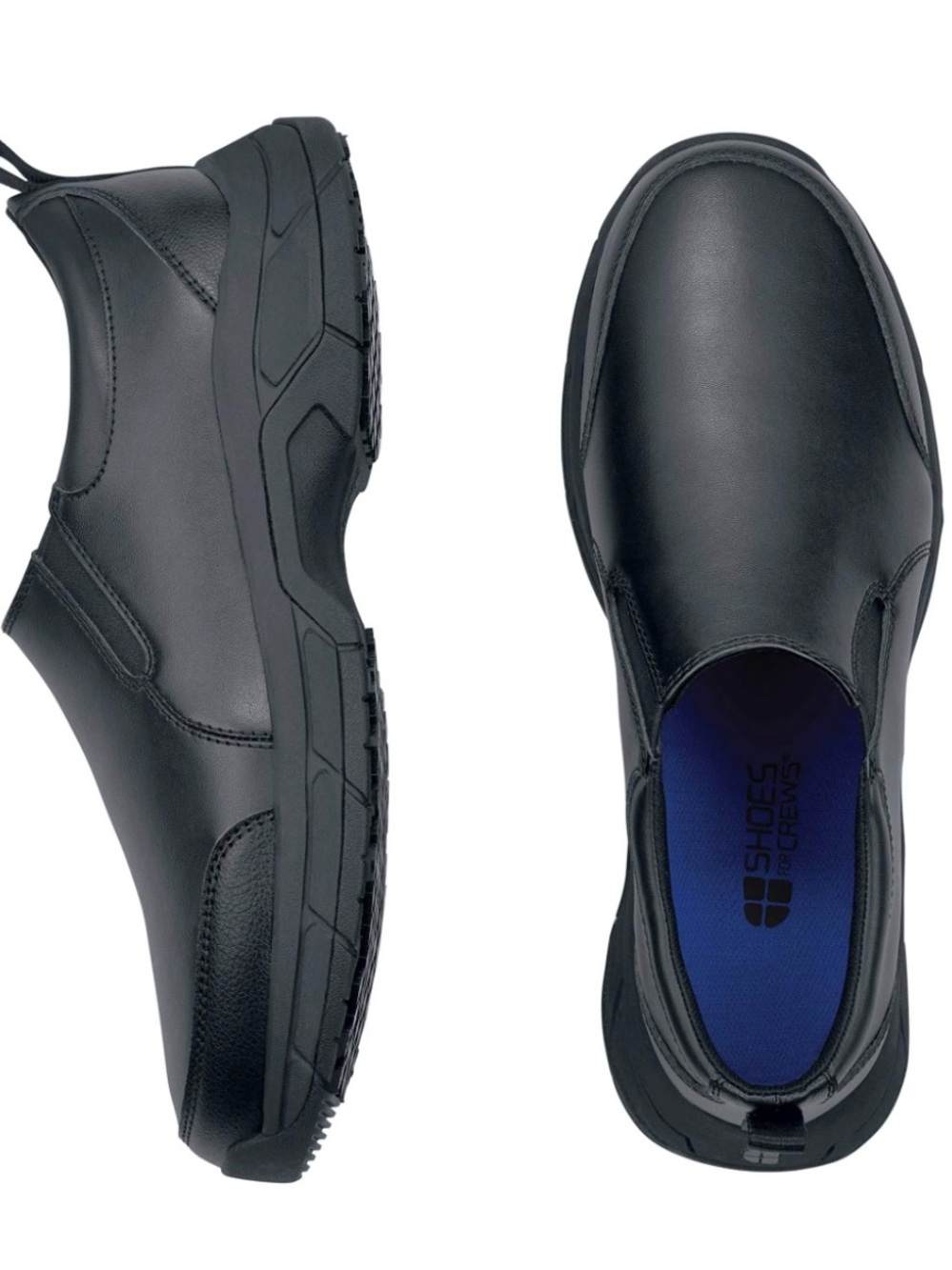 Shoes for Crews Mens Walker Work slip on Sneaker, Black, 10.5 US